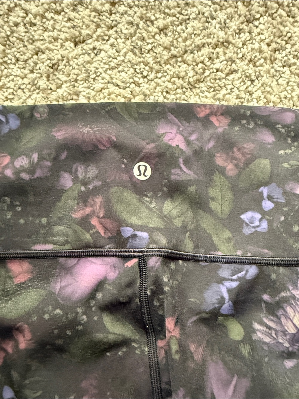 lululemon athletica Black Floral High-Rise Leggings with Purple Accents - Picture 5 of 6
